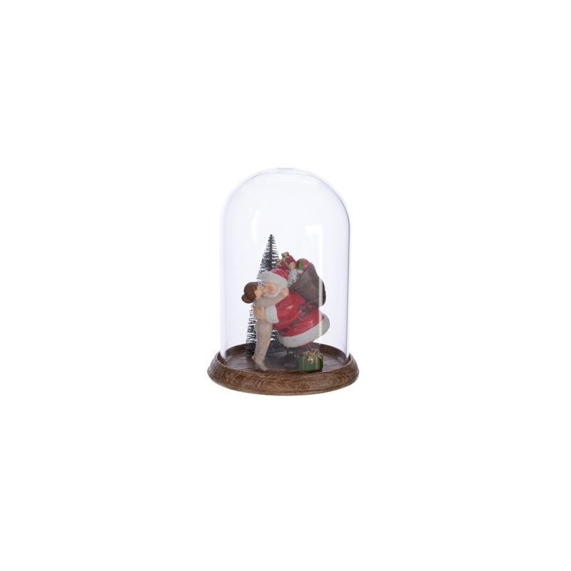 Glass Bell with Santa Claus 16 cm AmagicTree.com