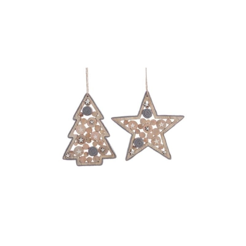Tree or Star to Hang Gray 13 cm. Single Piece AmagicTree.com