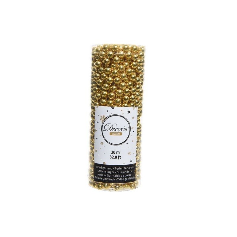 Shiny Gold plastic pearl garland dim 0.8x1000 cm AmagicTree.com