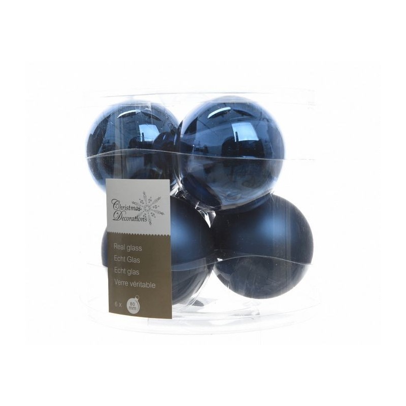 Glass balls Dim. 8 cm 6 pieces AmagicTree.com
