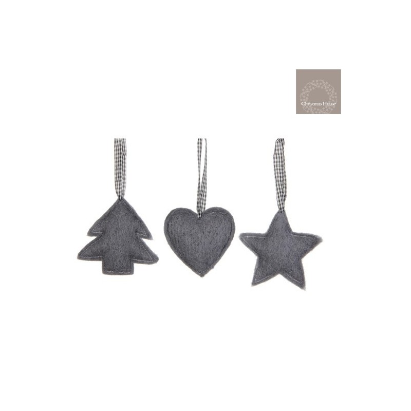 Heart Star Tree Gray. Single Piece AmagicTree.com