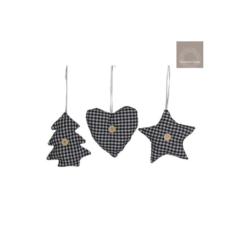 Heart Star Gray Rag Tree. Single Piece AmagicTree.com