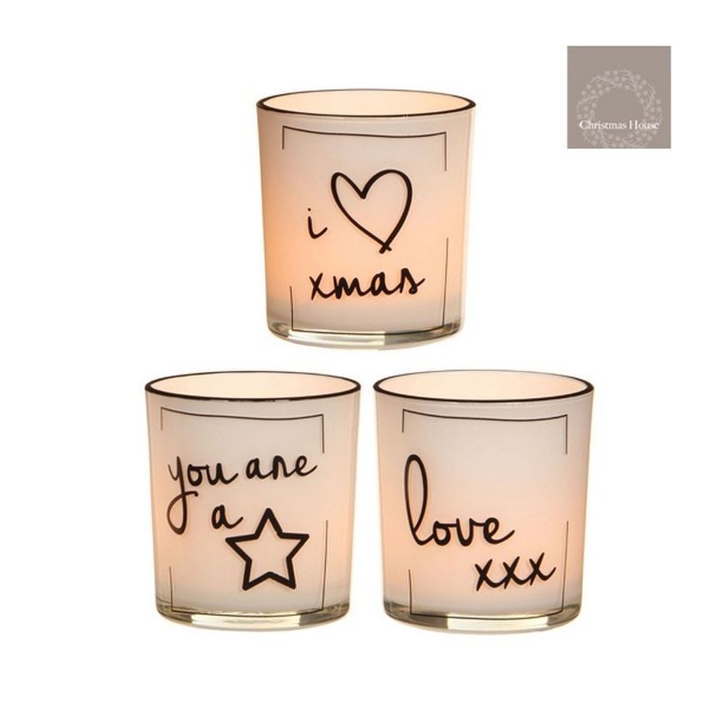 Tea light glasses with decoration AmagicTree.com