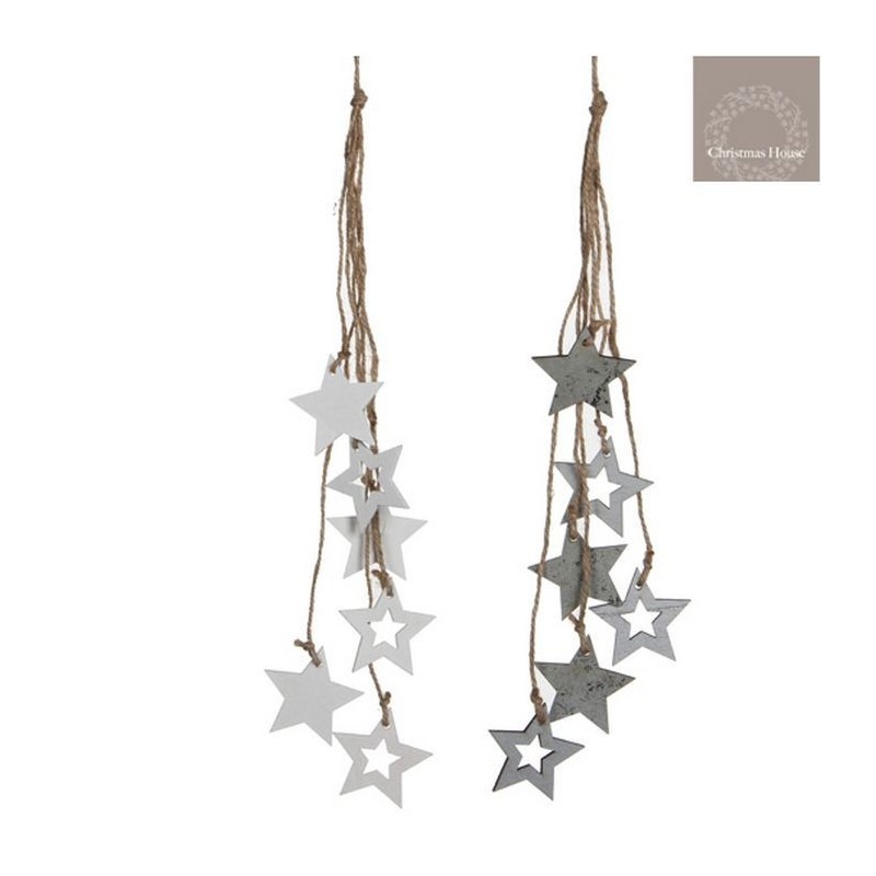 Ornamental stars to hang in White or Silver AmagicTree.com