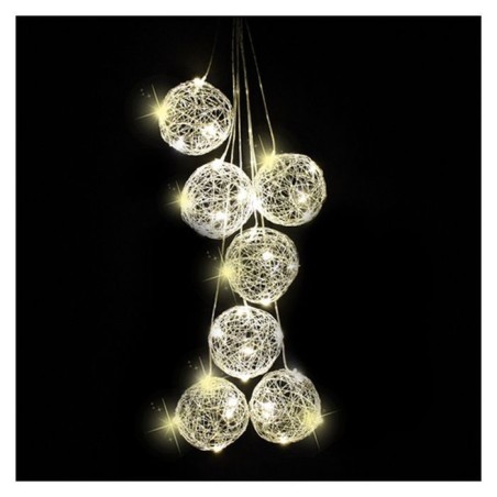 Silver balls illuminated with LEDs AmagicTree.com
