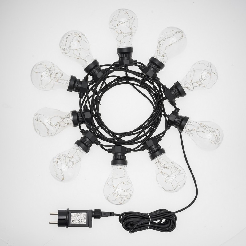 Party Light Chain Light 10 Drop Bulbs Ø 67 Warm White 5m AmagicTree.com