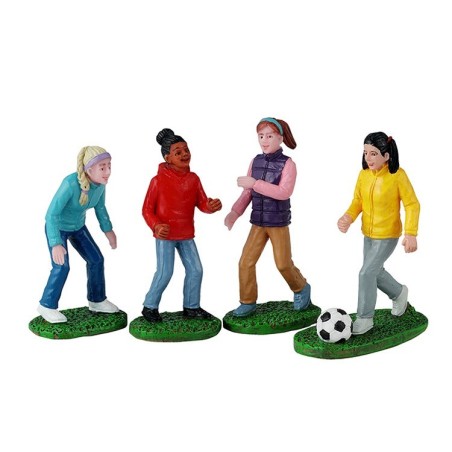 Lemax 42314 Girls Soccer Game Set Of 4 AmagicTree.com