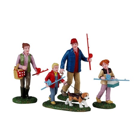 Lemax 42327 Family Fishing Day Set Of 4 AmagicTree.com