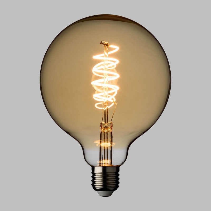 E27 Vintage Globe Light Bulb Ø 125 Warm White 4W Spiral AmagicTree.com
