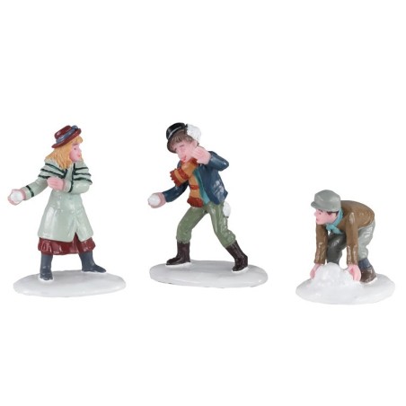 Lemax 02942 Snowball Skirmish Set of 3 AmagicTree.com