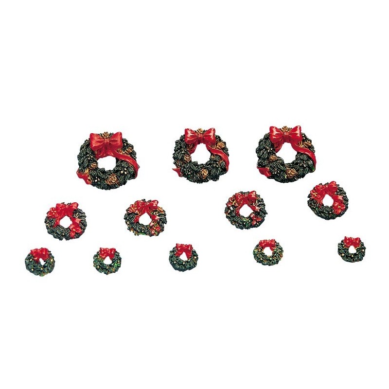 Wreaths With Red Bow Set Of 12 Ref. 34957 - Lemax