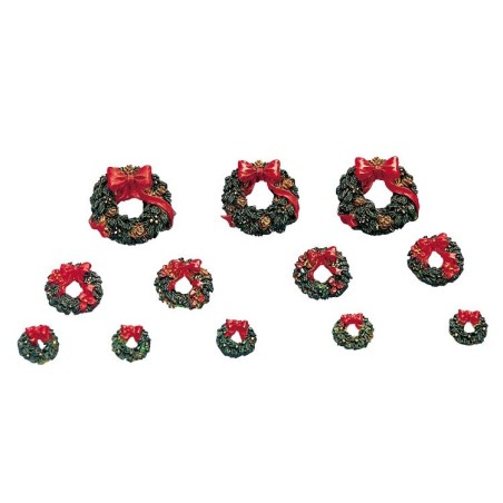 Wreaths With Red Bow Set Of 12 Ref. 34957 - Lemax
