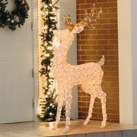 3D reindeer H160cm head rotated to the right LHC 380 LED series AmagicTree.com