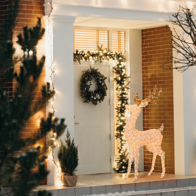 3D reindeer H160cm head rotated to the right LHC 380 LED series AmagicTree.com