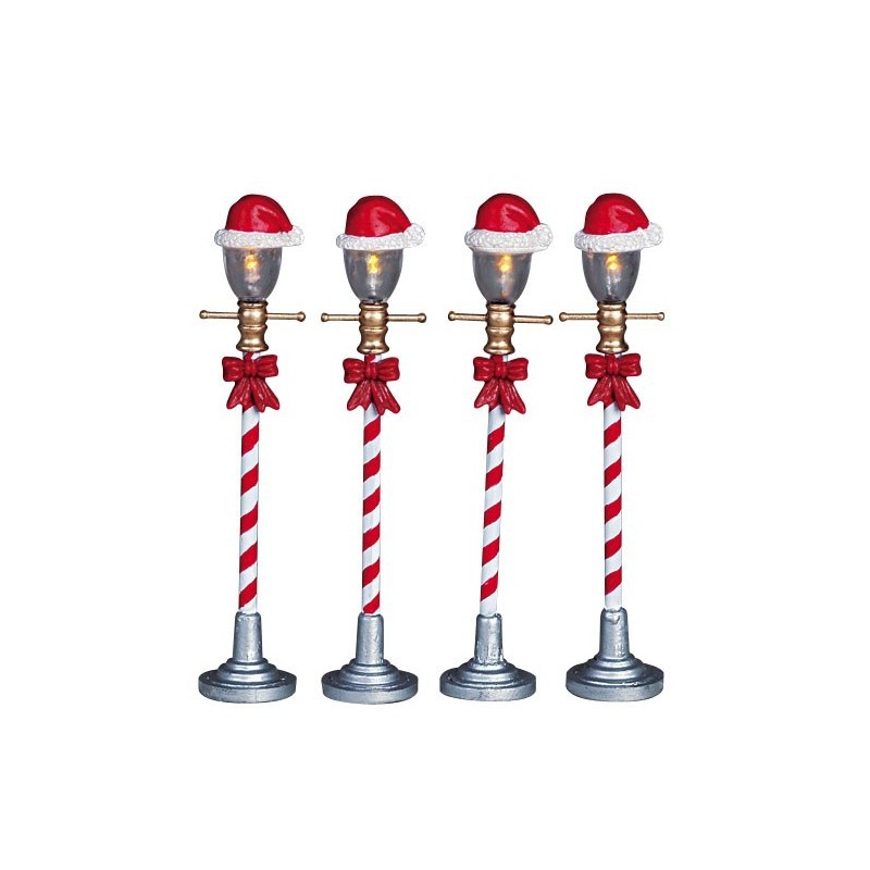 Lemax 64472 Santa Hat Street Lamp Set of 4 AmagicTree.com