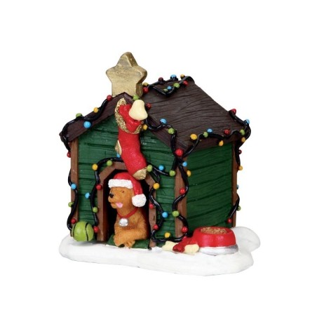 Lemax 02808 Decorated Light Doghouse AmagicTree.com