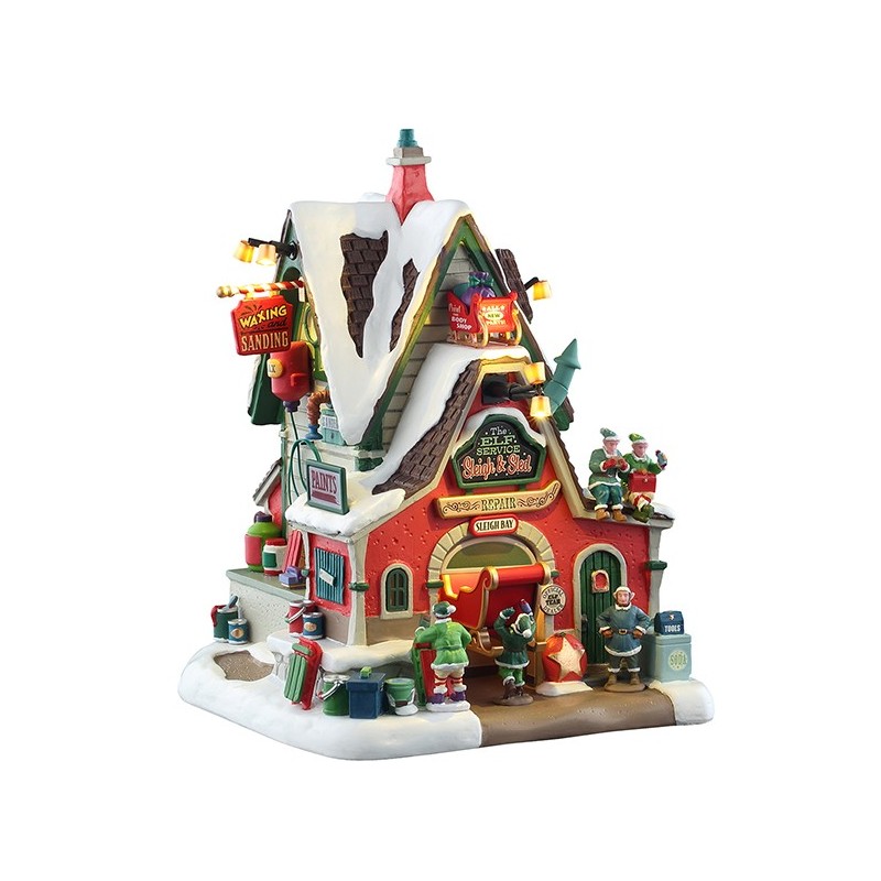 The Elf Service Sleigh & Sled Repair Cod. 55315 - Lemax