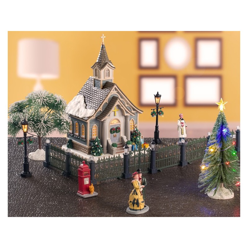 Small Town Church Set With Power Supply 4.5V Ref. 56670 - Lemax