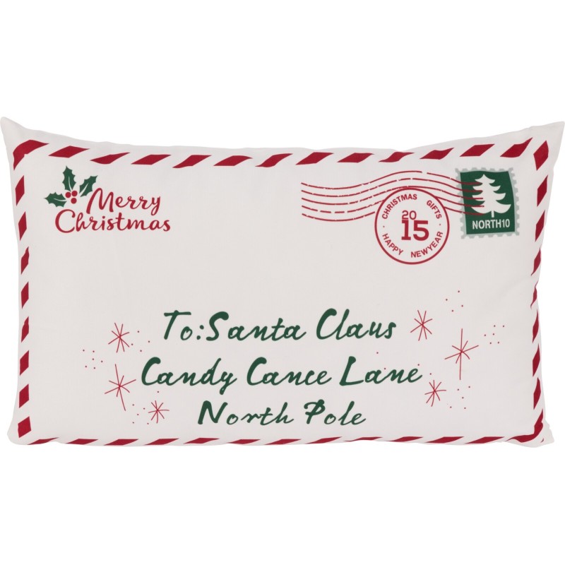 Christmas Postcard Decorative Cushion 50X30 Cm. Single Piece