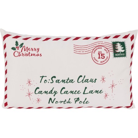Christmas Postcard Decorative Cushion 50X30 Cm. Single Piece