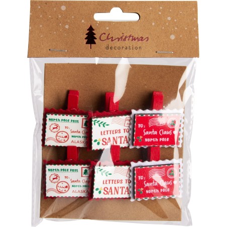 Christmas Card Clips Set Of 6. Single Piece