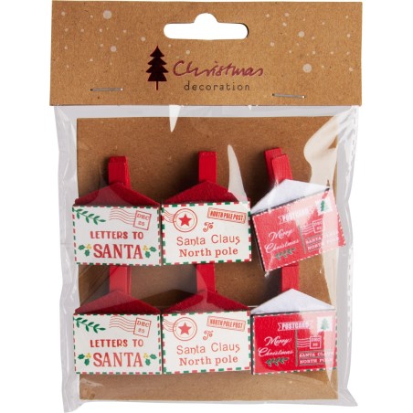 Christmas Card Clips Set Of 6. Single Piece