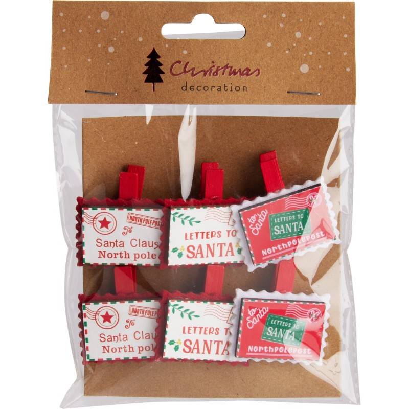 Christmas Card Clips Set Of 6. Single Piece