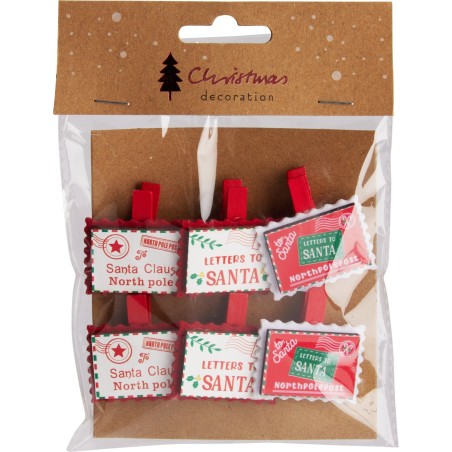 Christmas Card Clips Set Of 6. Single Piece