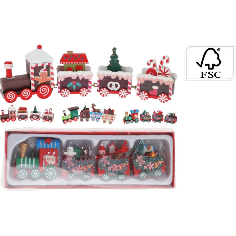 Wooden Train 20 Cm. Single Piece