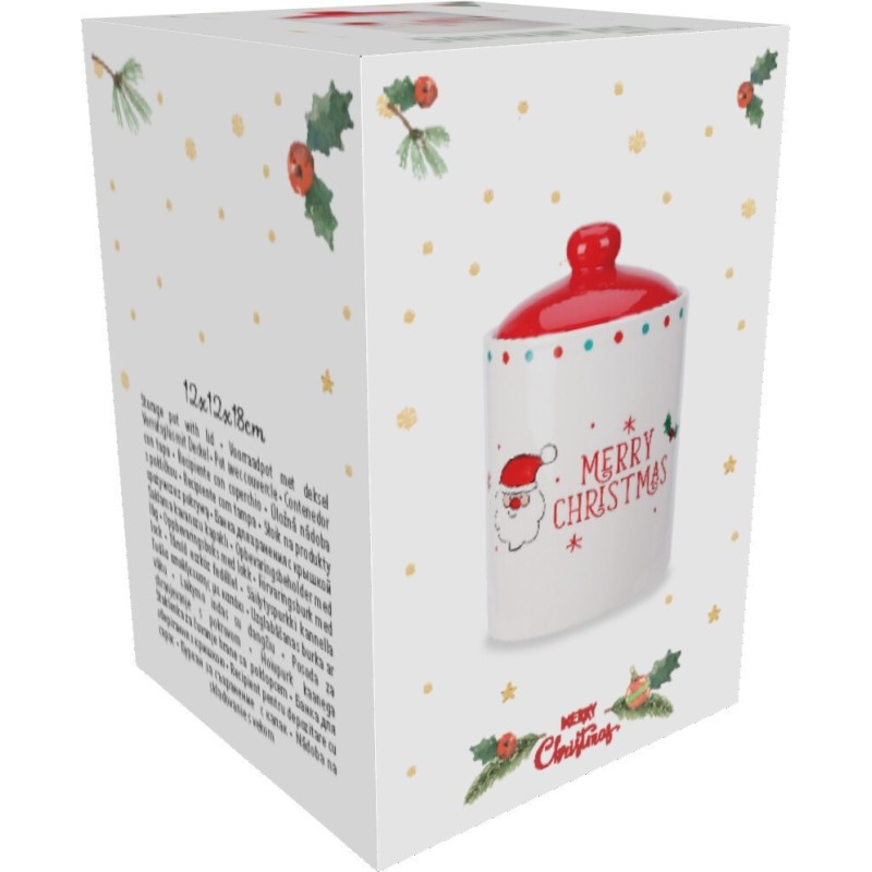 Ceramic Christmas Jar, 12X18 Cm. Single Piece