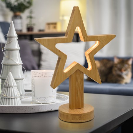 Star with Base H25cm WARM WHITE LED AmagicTree.com