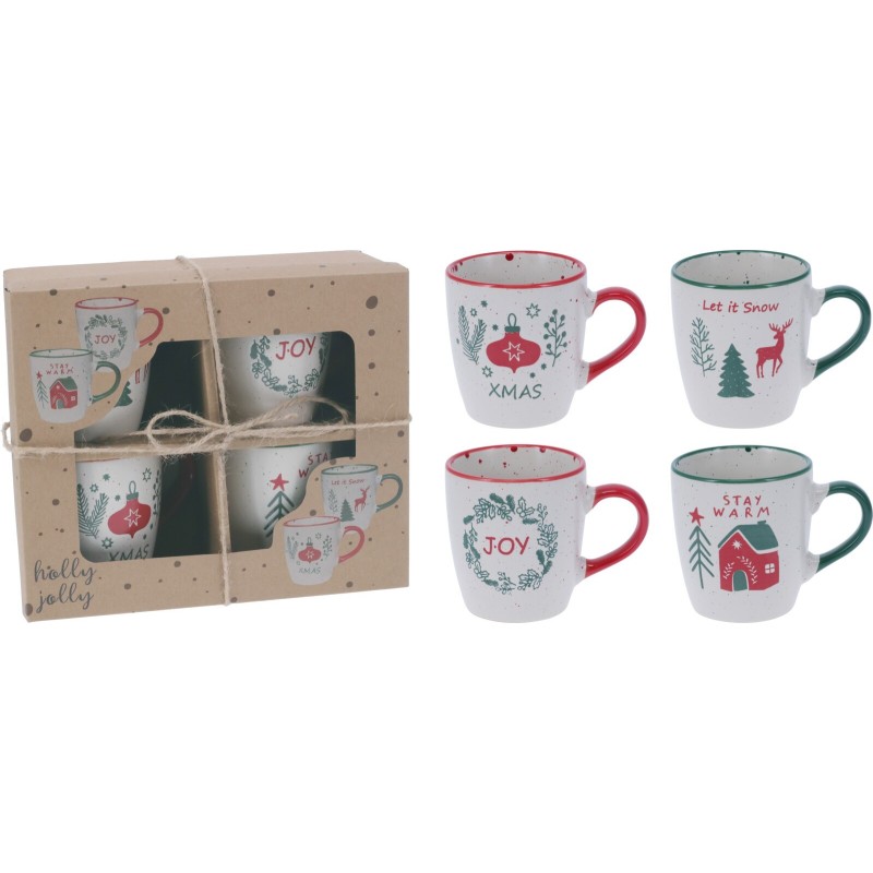 Set Of 4 Christmas Cups