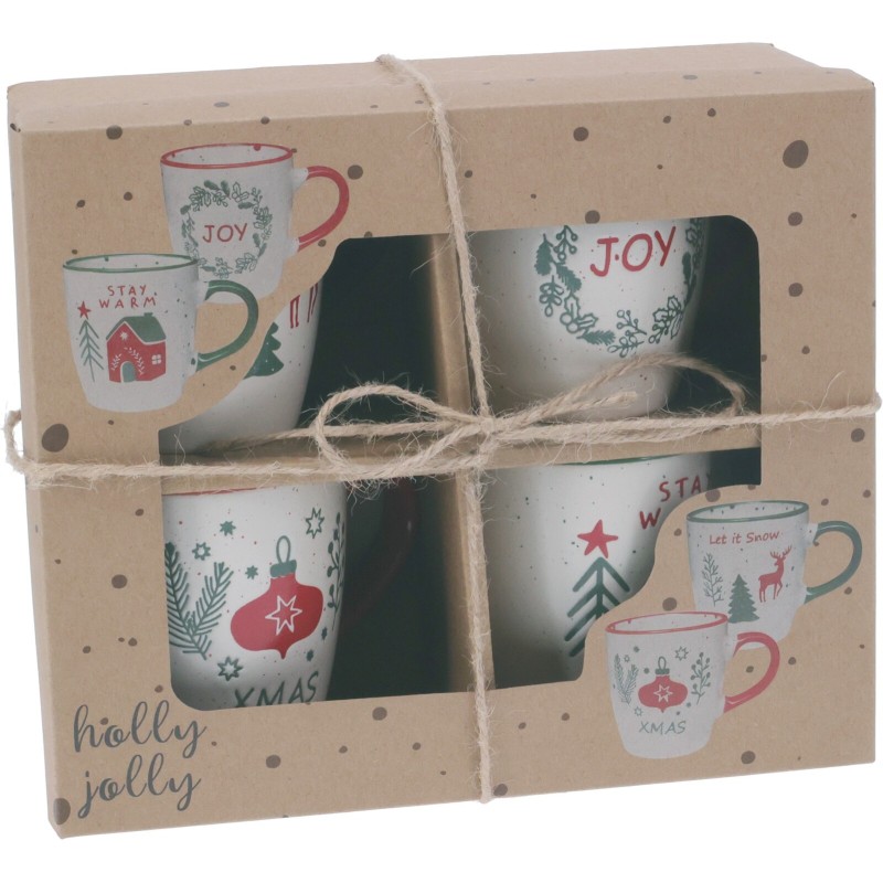 Set Of 4 Christmas Cups
