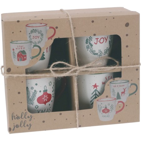 Set Of 4 Christmas Cups