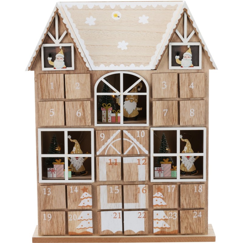 37Cm Wooden Light-Up Advent Calendar
