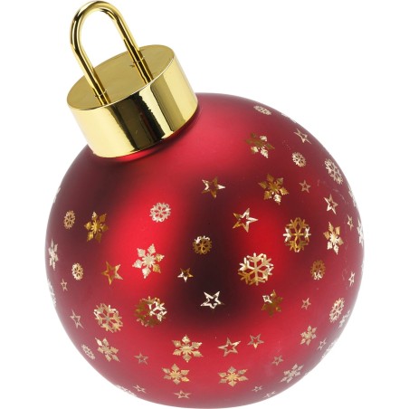 15Cm Glass Sphere With Led - Red