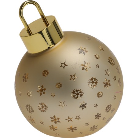 15Cm Glass Sphere With Led - Gold