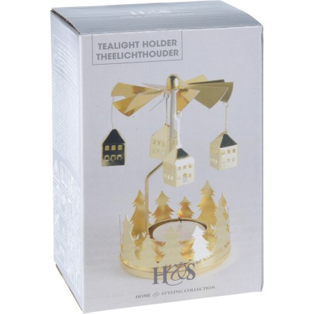 Gold Rotating Tea Light Holder. Single Piece