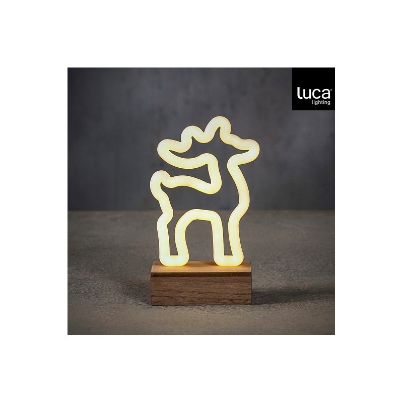 Warm White Battery Operated LED Reindeer Decoration with Timer amagictree.com