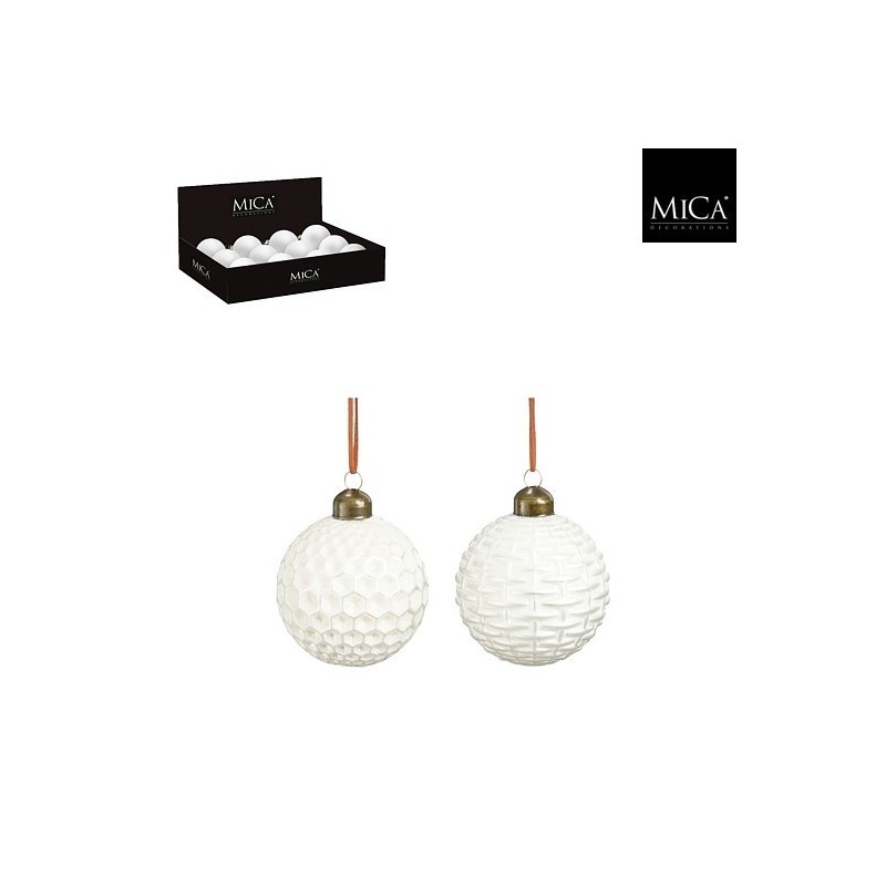 8 cm White Glass Ball. Single Weight amagictree.com