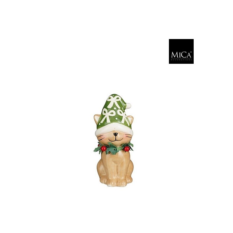 Smiling Cat with Green Hat Decoration amagictree.com