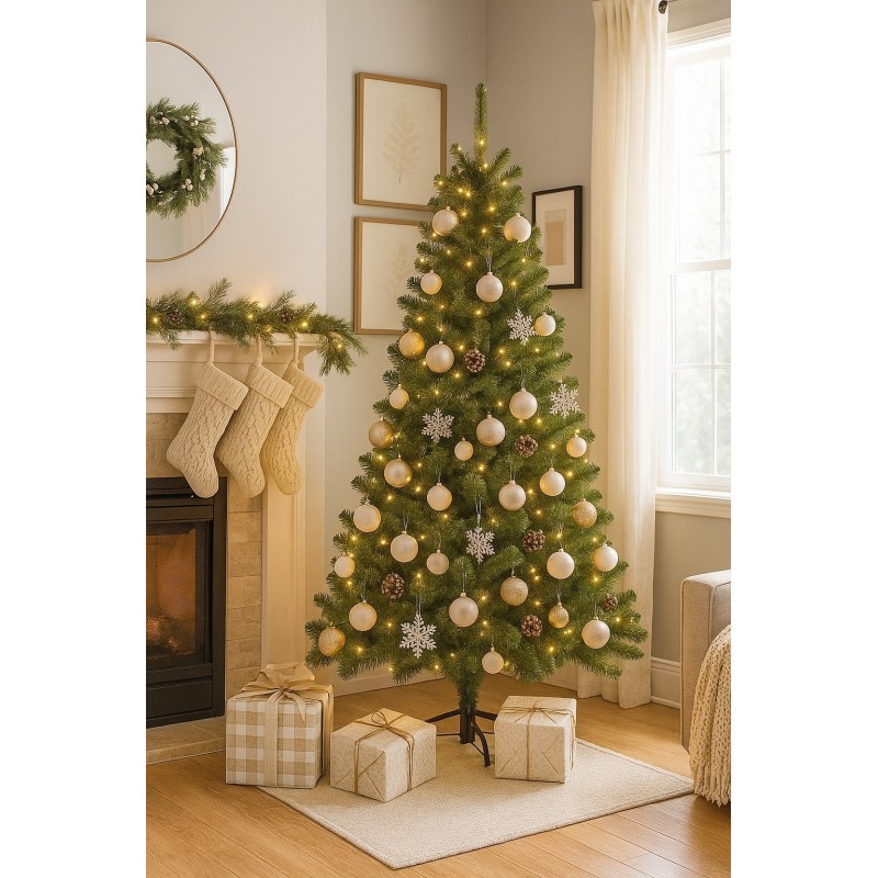 Albero di Natale Charlton Verde h215 Ø127cm PVC Edelman