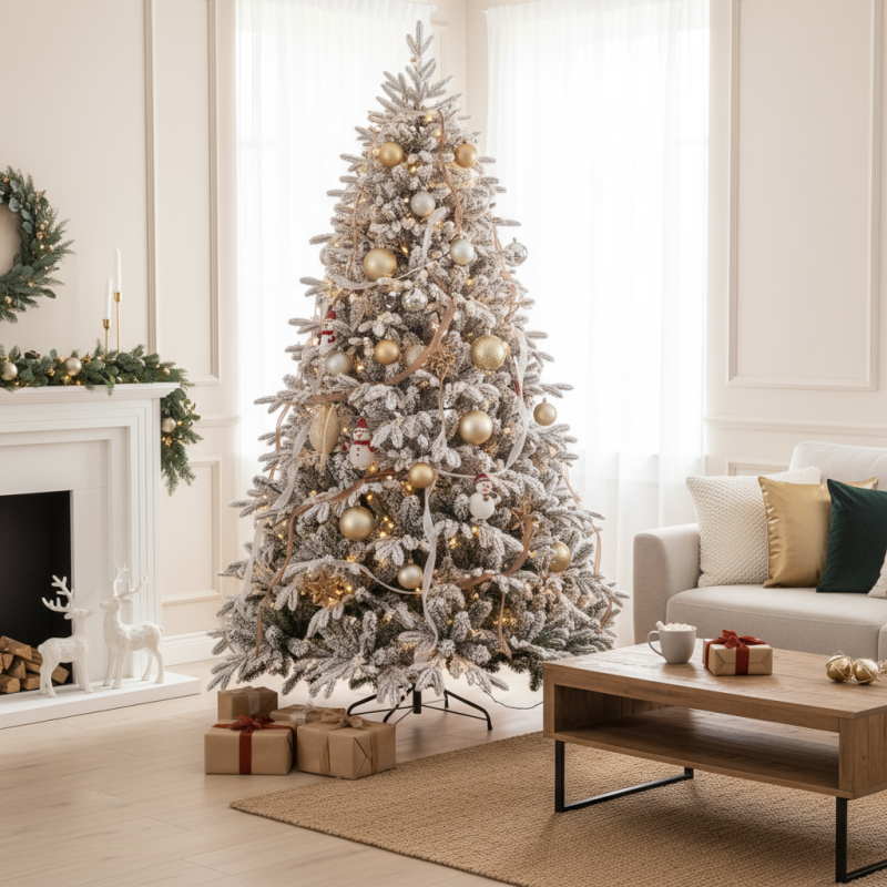 White Montgomery Christmas Tree h 210 cm d 126 cm PVC - MagicTree™