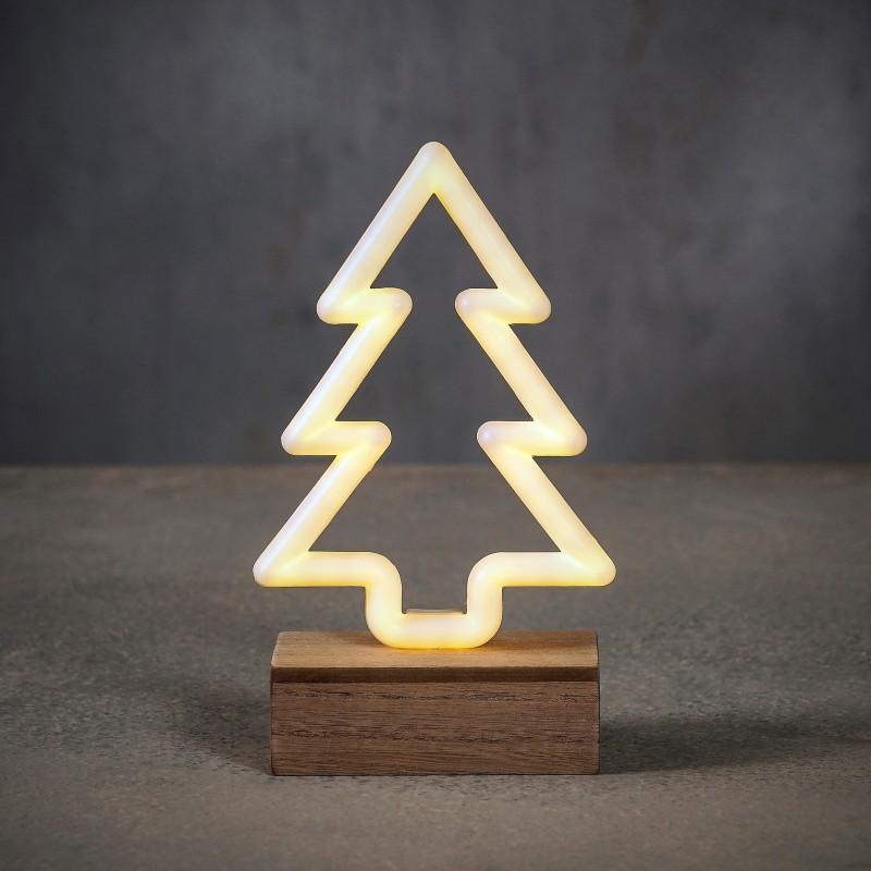 Decorazione LED ad Albero di Natale Bianco Caldo a Batteria con Timer