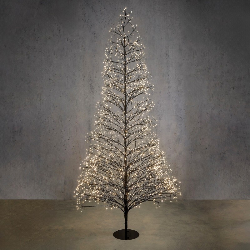 Albero di Natale Nero con 3000 LED Bianco Classico e Timer amagictree