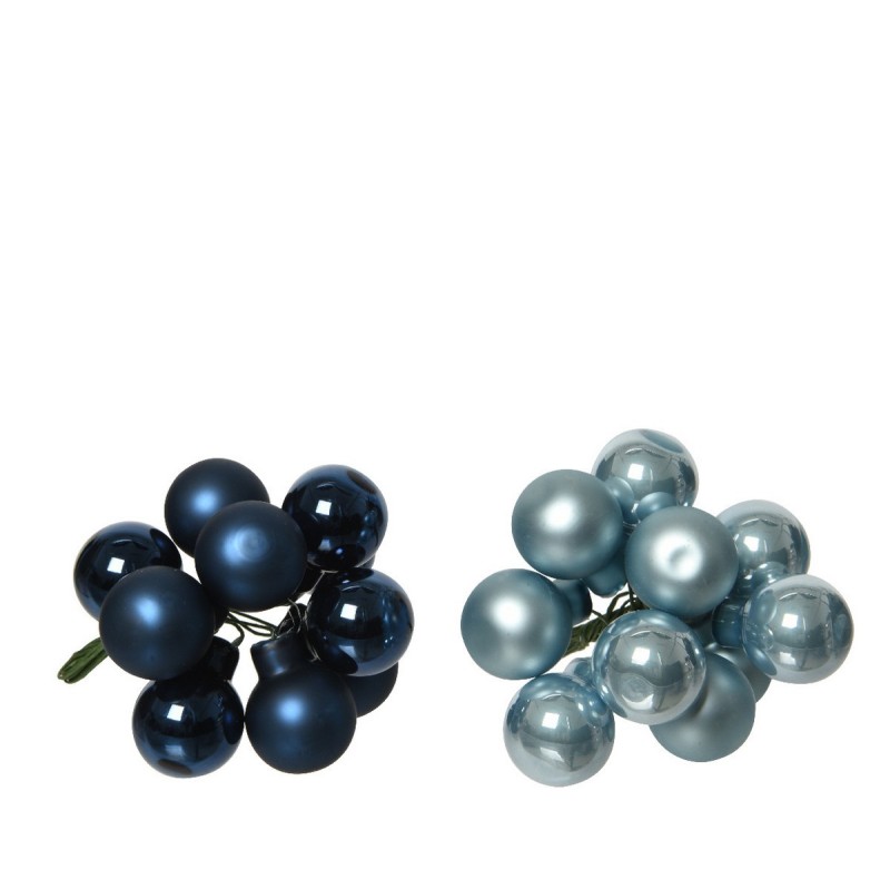 Bunch of 10 Blue Christmas Baubles 2 cm. Single Piece AmagicTree.com