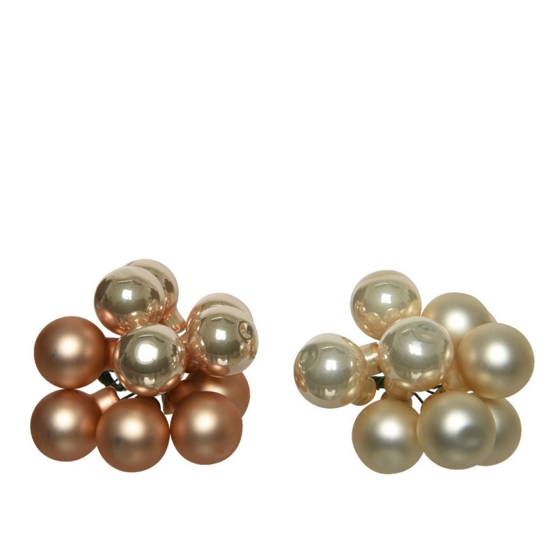 Bunch of 10 Pearl Christmas Baubles 2 cm. Single Piece AmagicTree.com