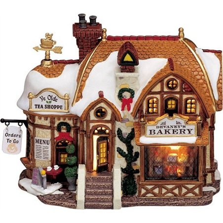 Lemax Starter Pack con Neve in Omaggio - Devaney's Bakery, Tannenbaum Christmas Shoppe, Lucy's Chocolate Shop