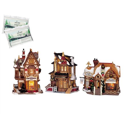 Lemax Starter Pack con Neve in Omaggio - Devaney's Bakery, Tannenbaum Christmas Shoppe, Lucy's Chocolate Shop