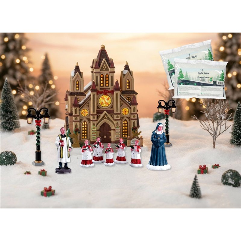 Lemax Grace Cathedral Pack with Free Snow